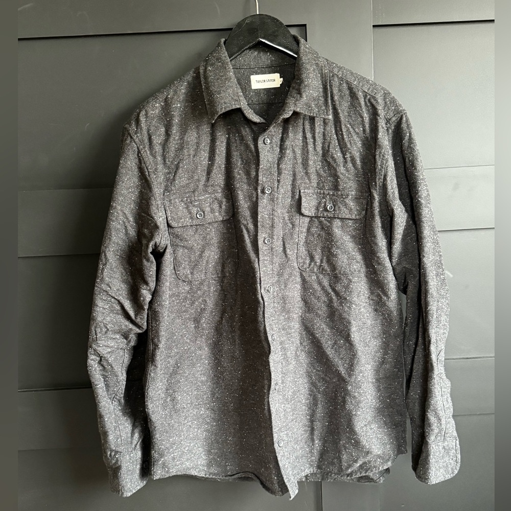 Taylor Stitch 46 grey donegal wool shirt. XXL but fits XL. 48in p2p